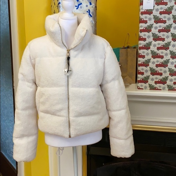 Juicy Couture crop faux fur Sherpa  cropped quilted  teddy jacket - Picture 3 of 10